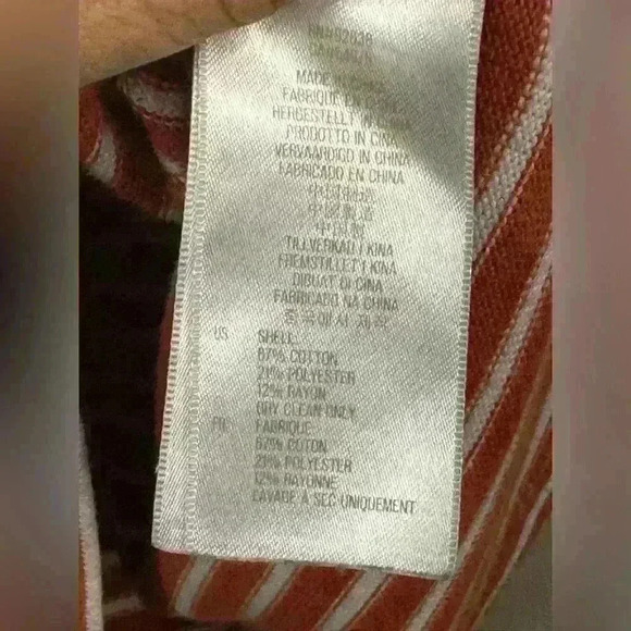 π₯ Fossil Addison burnt Orange Stripe knit Dress Size medium casual school summer - Picture 6 of 13